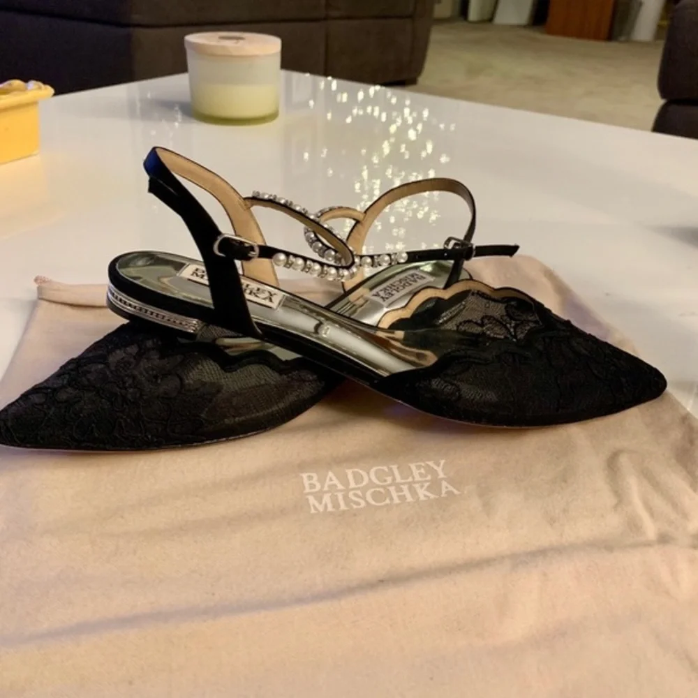 Badgley Mischka Lennon Embellished Skimmer Flat